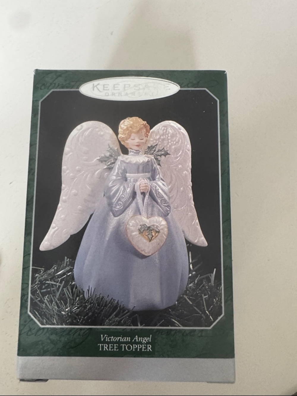 Hallmark Victorian Angel Tree Topper - White, Gold, Blue